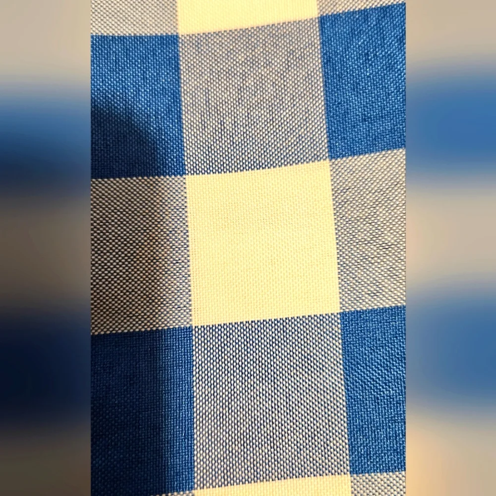 Blue Checkered Gingham Napkins, Dozen. UNUSED